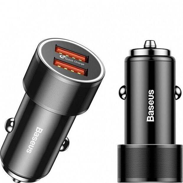 Автомобильное ЗУ Baseus Screw Dual-USB Quick Charge Car Charger 36W CAXLD-B01 (Black/Черный) - 1
