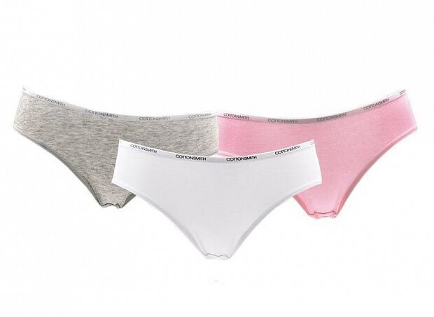 Женские трусы Cottonsmith Mini Window Dry Underwear 3 шт. Размер L (Gray/White/Pink) 