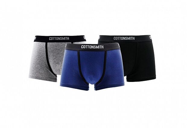 Мужские трусы Cottonsmith Mini Window Dry Underwear 3 шт. Размер L (Gray/Blue/Black) 
