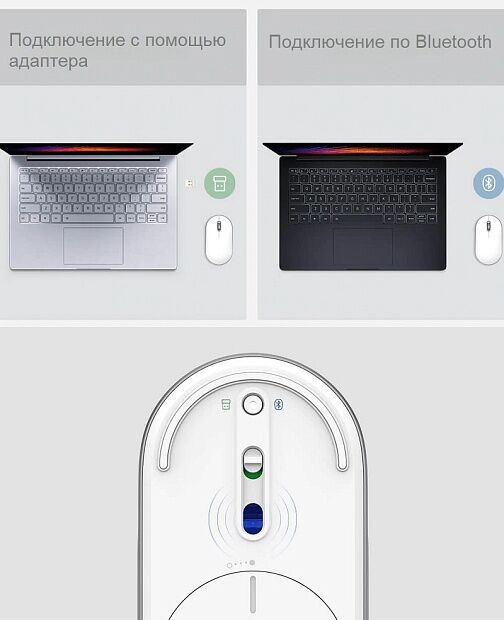 Компьютерная мышь MIIIW Mouse Bluetooth Silent Dual Mode (White) - 3